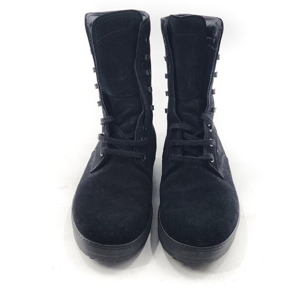 TOD'S Men's Black Suede Lace Up Boots Zip Unisex - Picture 4 of 11